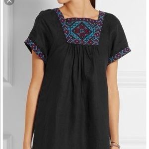Embroidered black madewell dress xxs
